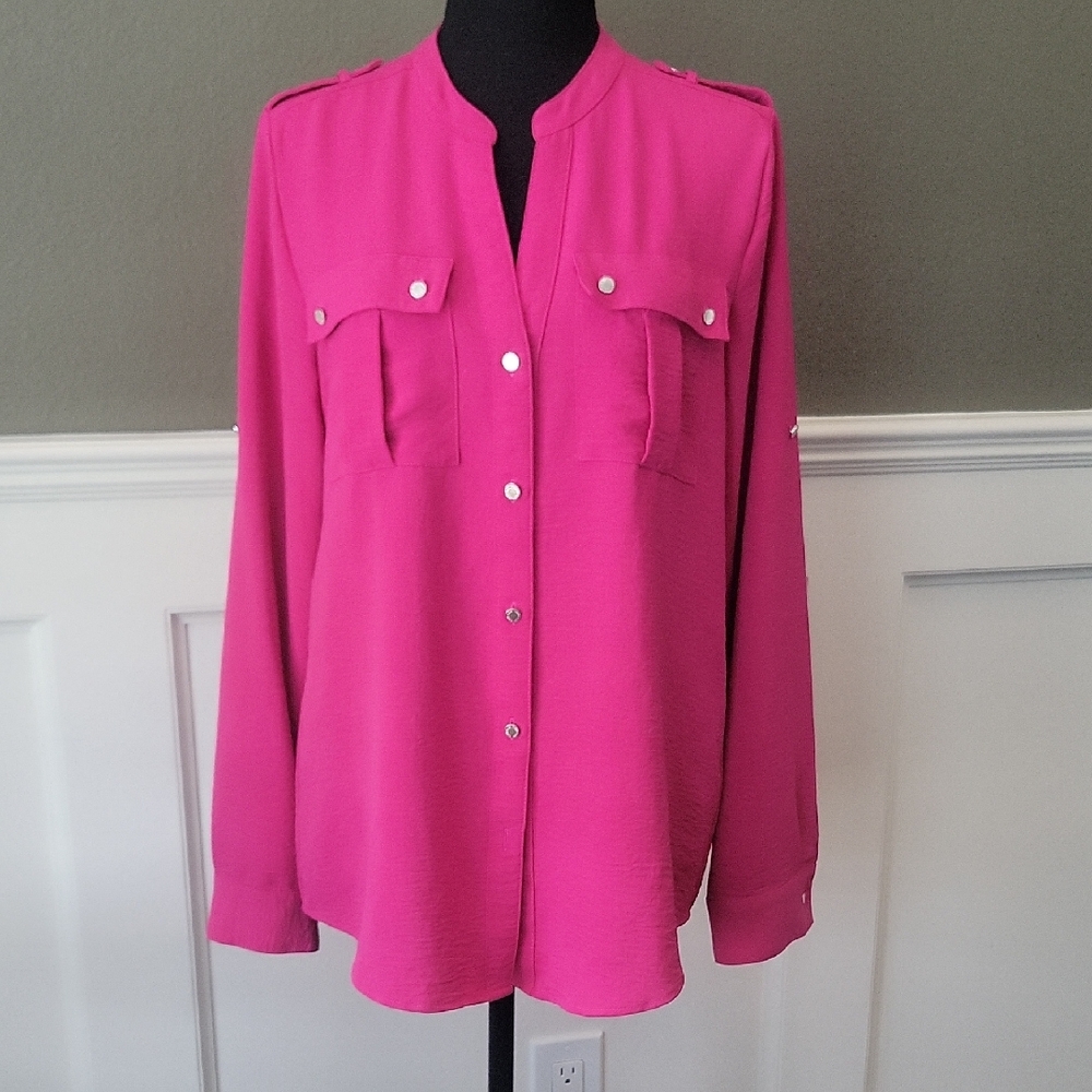Calvin Klein Fuchsia Button-Down Shirt